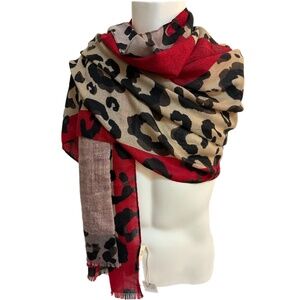 Chic Leopard Print Patchwork Scarf 🇧🇸 - Lightweight & Stylish
